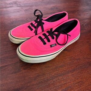 Vans Authentic Unisex Neon Pink Low Top Sneakers
